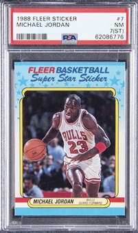 1988-89 Fleer Stickers #7 Michael Jordan – PSA NM 7 (ST)